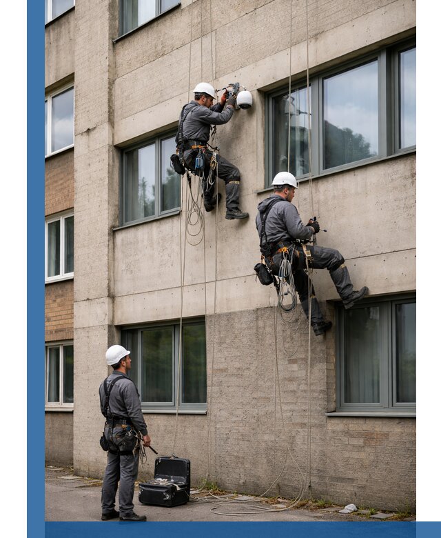 Монтаж фасадных камер видеонаблюдения в Барабинске под ключ