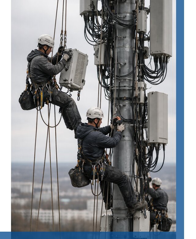 Монтаж оборудования связи на мачте в Барабинске от 7618 р. | ВЫСОТНИК-Ббн