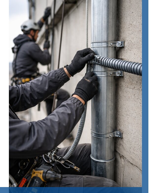 Монтаж гофры для кабеля в Барабинске от 305 р. | ВЫСОТНИК-Ббн