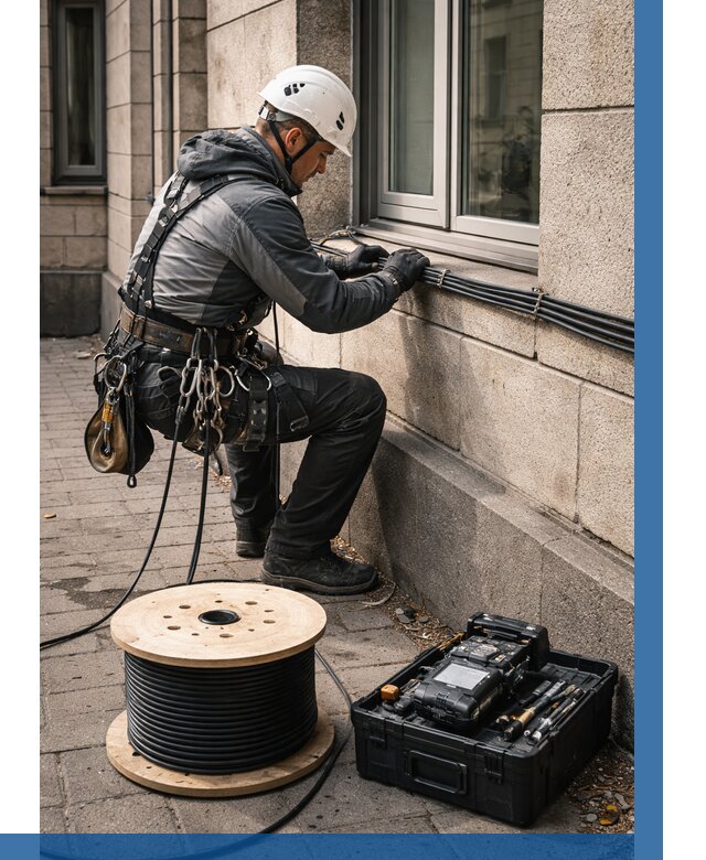 Прокладка оптоволоконного кабеля в Барабинске от 813 р. | ВЫСОТНИК-Ббн