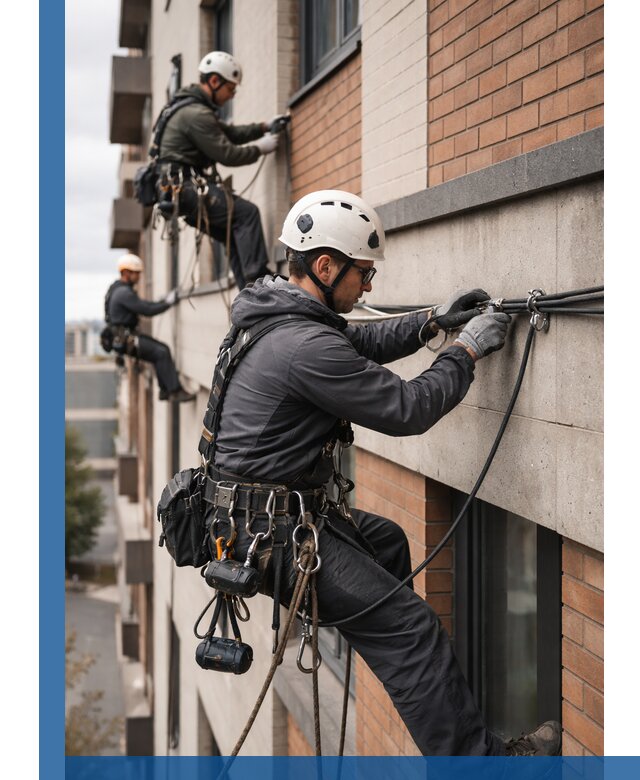 Крепление кабеля на фасаде монтаж и крепеж в Барабинске