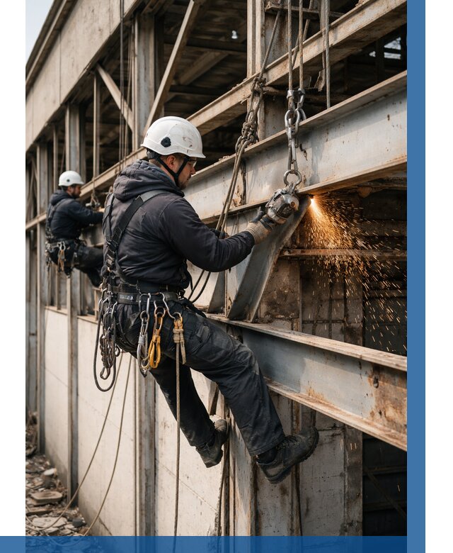 Демонтаж металлоконструкций на высоте в Барабинске от 6602р. |ВЫСОТНИК-Ббн