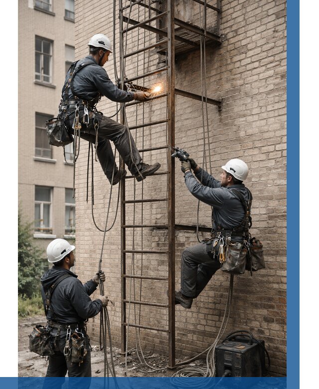 Ремонт пожарной лестницы в Барабинске от 7618 р. | ВЫСОТНИК-Ббн