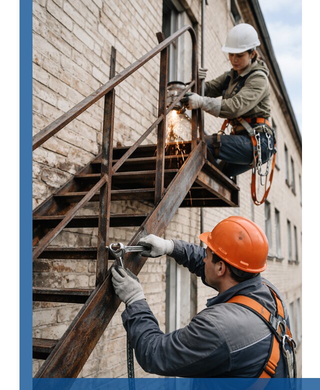 Ремонт и восстановление пожарных лестниц с выездом в Барабинске