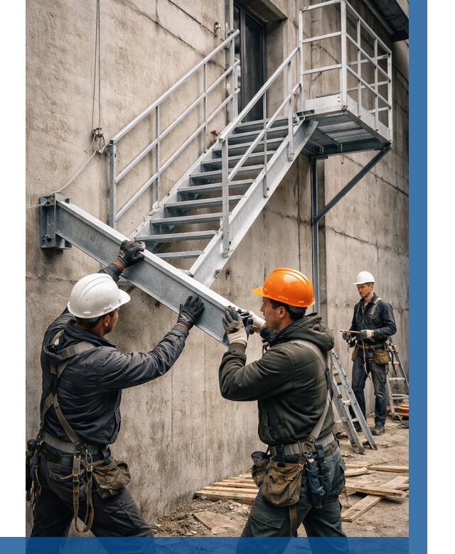 Монтаж металлических лестниц в Барабинске от 15236 р. | ВЫСОТНИК-Ббн