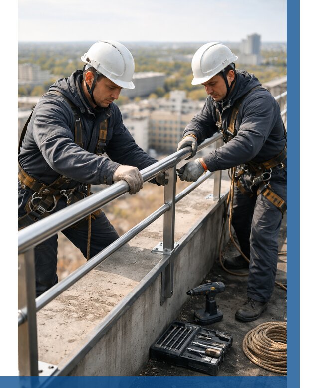 Монтаж перил на высоте в Барабинске от 2539 р. | ВЫСОТНИК-Ббн