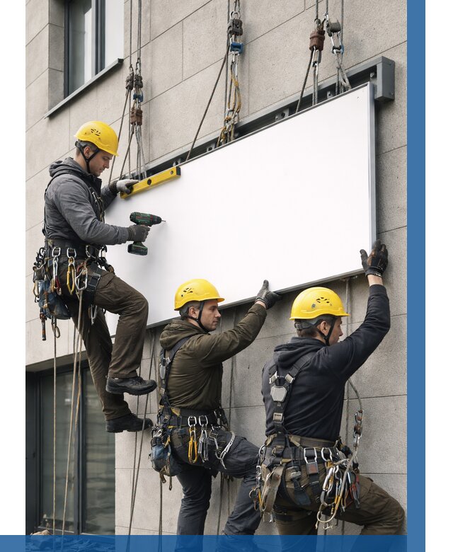 Монтаж рекламной вывески в Барабинске от 8126 р. | ВЫСОТНИК-Ббн