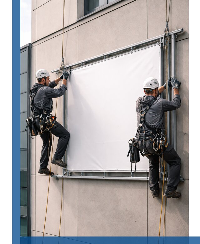 Монтаж наружной рекламной вывески в Барабинске под ключ