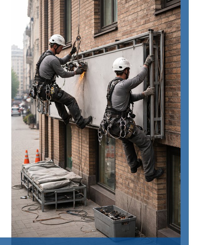 Демонтаж рекламной вывески в Барабинске от 6602 р. | ВЫСОТНИК-Ббн