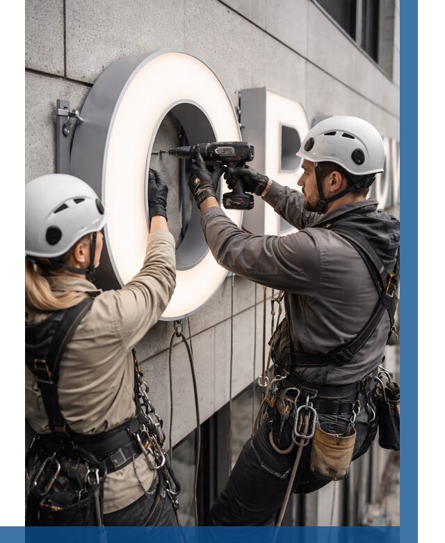 Монтаж световых букв в Барабинске от 3047 р. под ключ ВЫСОТНИК-Ббн