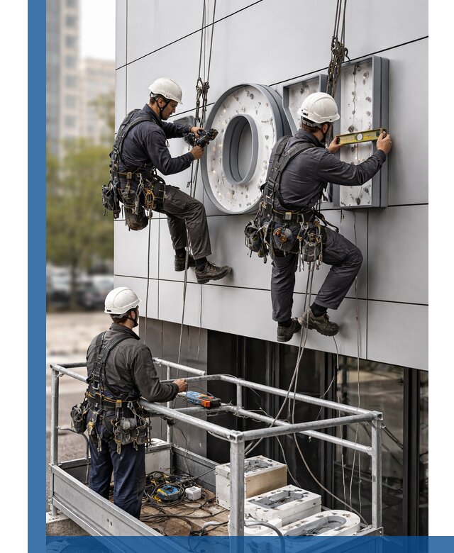 Профессиональный монтаж световых букв в Барабинске под ключ