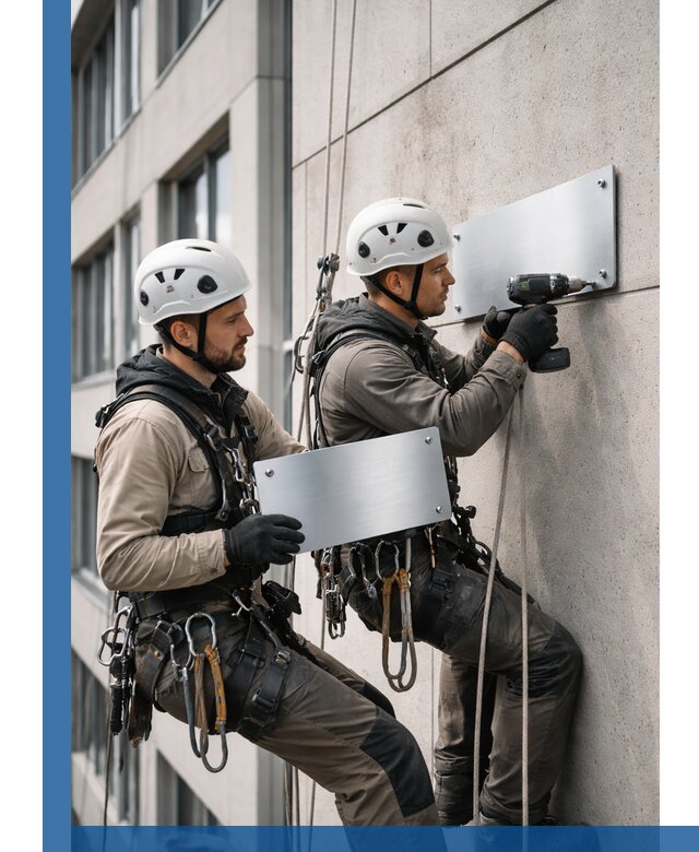 Монтаж табличек и указателей в Барабинске для зданий и сооружений