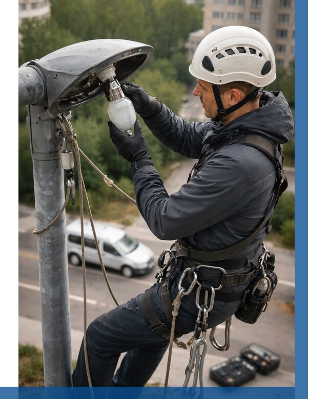 Замена ламп на высоте в Барабинске от 2539 р. | ВЫСОТНИК-Ббн