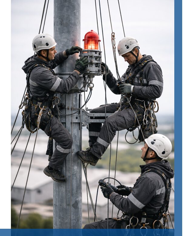 Монтаж заградительных огней в Барабинске от 8633 р. | ВЫСОТНИК-Ббн