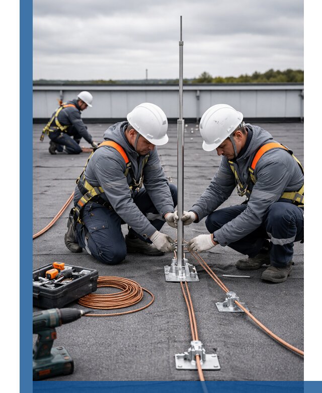 Монтаж молниезащиты на кровле в Барабинске под ключ с гарантией