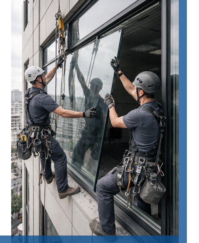 Замена стеклопакетов на высоте в Барабинске от 5586 р. | ВЫСОТНИК-Ббн