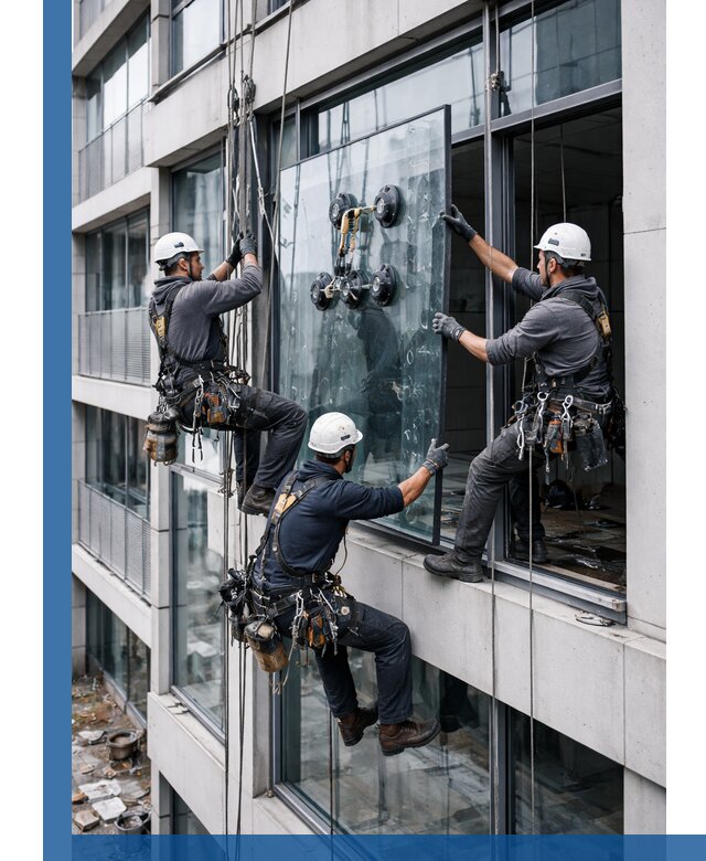 Фасадное остекление и монтаж витражей зданий в Барабинске под ключ