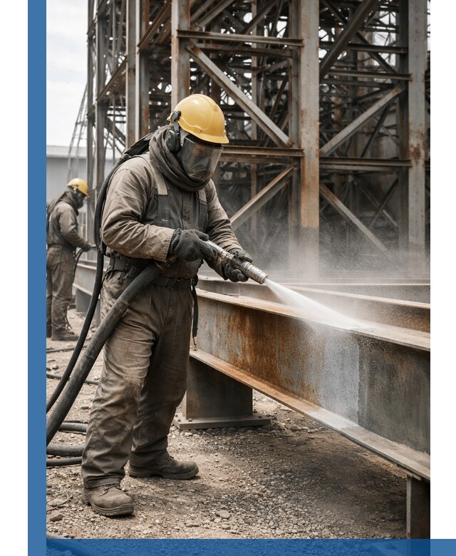 Пескоструйная очистка металлоконструкций в Барабинске промышленная