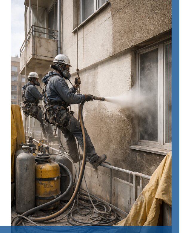 Пескоструйная очистка фасада в Барабинске от 660 р. | ВЫСОТНИК-Ббн