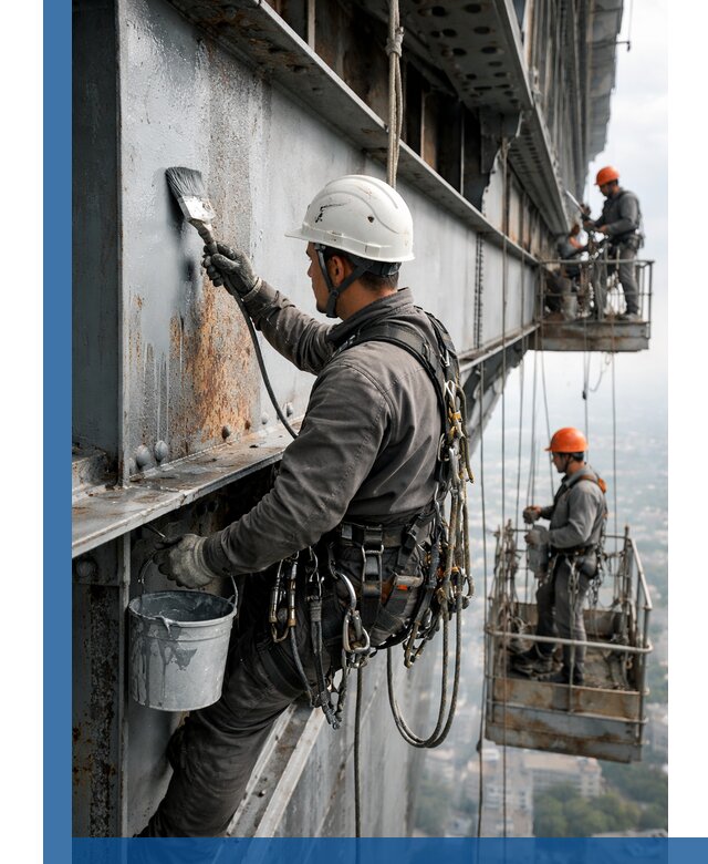 Покраска металлоконструкций на высоте в Барабинске профессионально