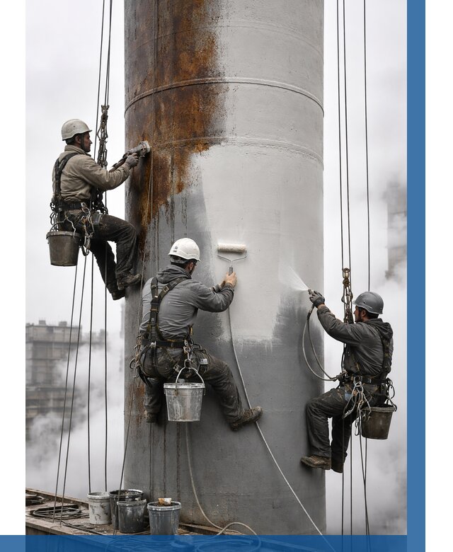 Покраска дымовых труб в Барабинске от 8633 р. | ВЫСОТНИК-Ббн