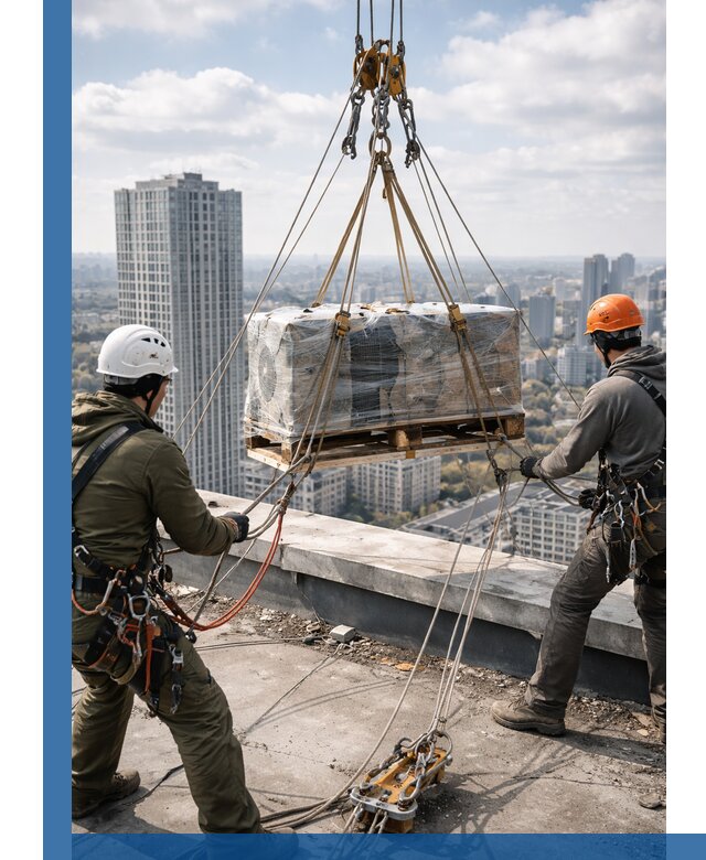 Подъем и монтаж крупногабаритных грузов на крышу в Барабинске
