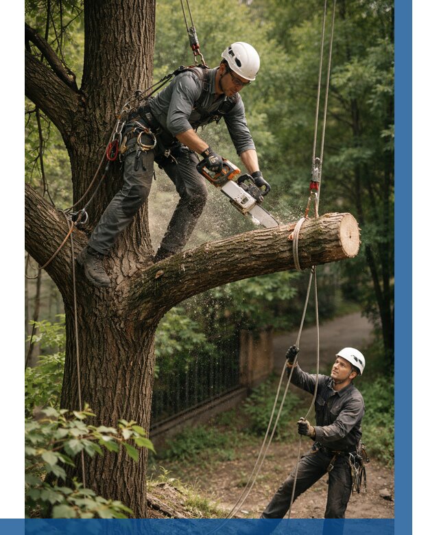 Спил деревьев альпинистами в Барабинске от 8126 р. | ВЫСОТНИК-Ббн