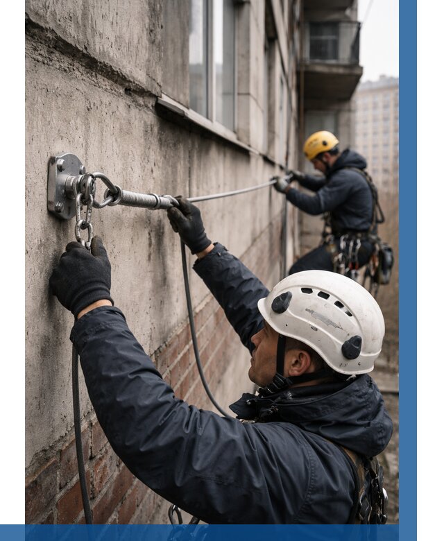 Монтаж анкерных линий в Барабинске от 3047 р. | ВЫСОТНИК-Ббн
