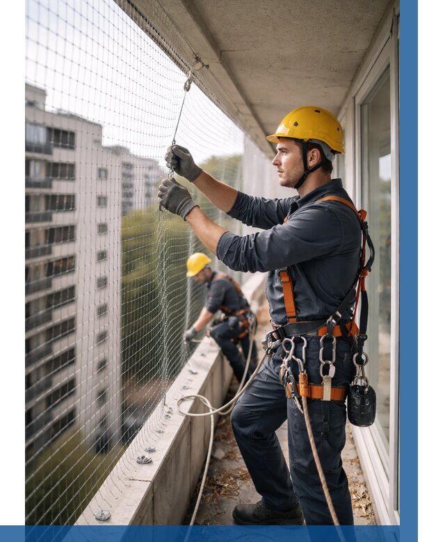 Монтаж сетки от птиц в Барабинске от 4571 р. | ВЫСОТНИК-Ббн