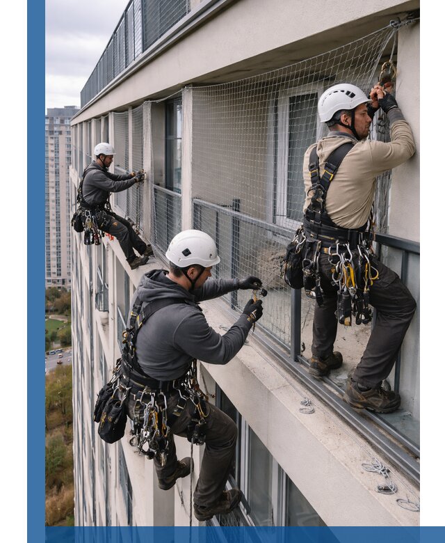 Профессиональный монтаж защитной сетки от птиц в Барабинске