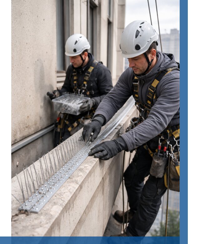 Установка шипов от птиц в Барабинске от 863 р. | ВЫСОТНИК-Ббн